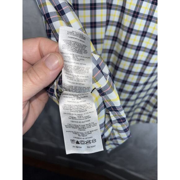 Columbia Super Bahama Plaid Fishing Shirt Short Sleeve Button Front Mens XL Blue - Picture 12 of 12